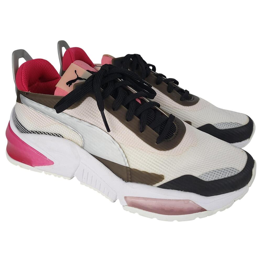 Puma LQDCELL Optic Sneakers Women 6.5 White Pink Lace Up